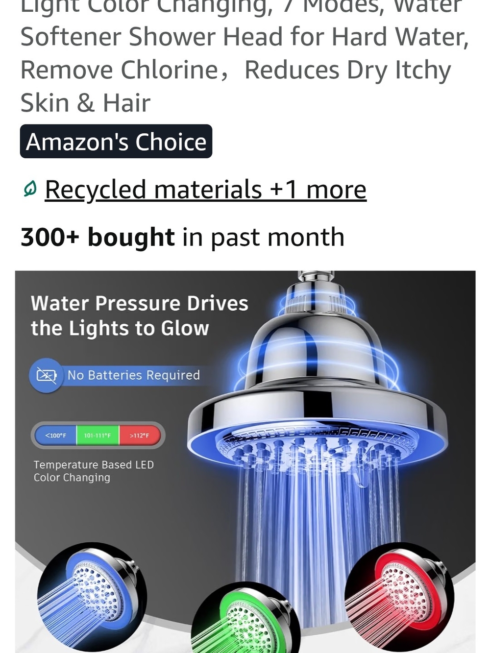 New In Box LED Color-Changing Shower Head